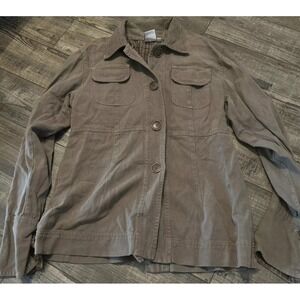Johnny Was Collection Shirt Jacket Brown Small